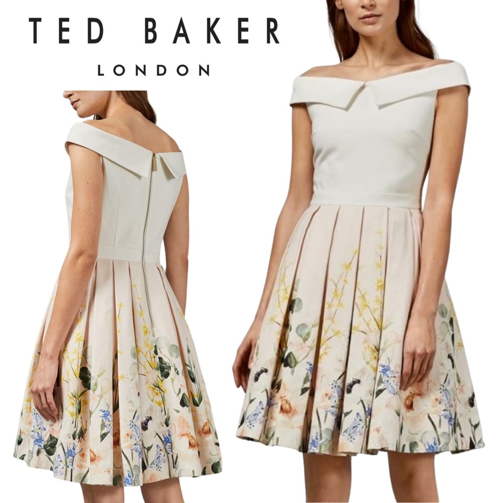 Ted Baker London Off-White Floral Dress
